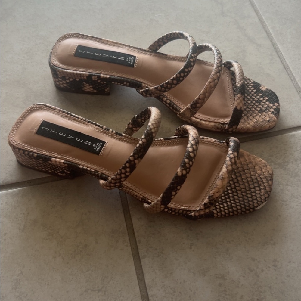 steven madden hades snakeskin slide sandals